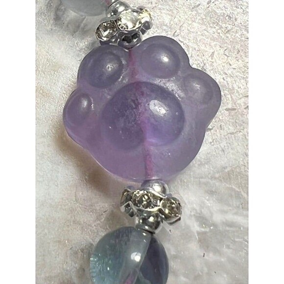 Fluorite Paw Bracelet with adjustable chain - Picture 2 of 4
